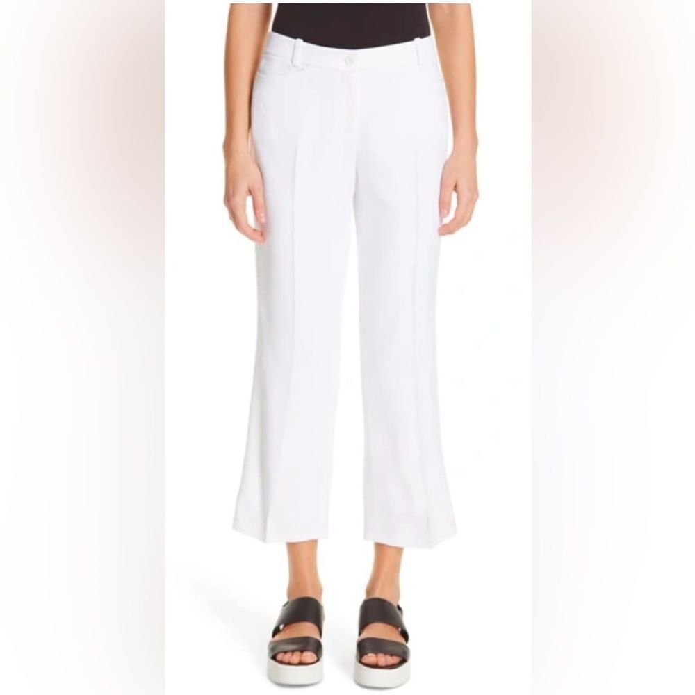 Michael Kors Collection White Straight-Leg cropped Trousers, US6